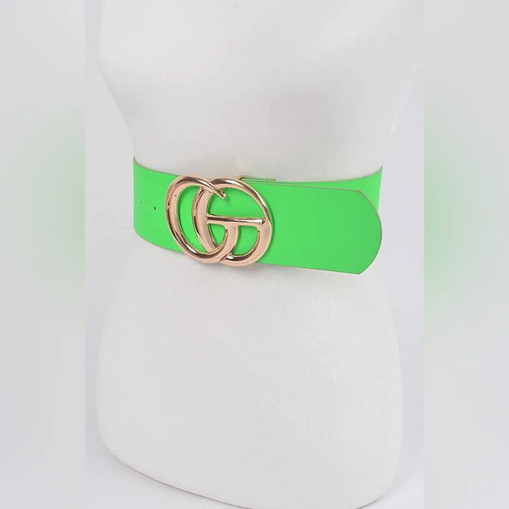 Neon Vegan Leather Waist Statement Belt